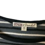 Gypsies & Moondust Knit T Shirt Diamond Top Short Sleeve Cotton Striped Medium M Photo 2