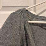 H&M  Gray Long Sleeve Button Down Cardigan Sweater Women's Large Puff Sleeves‎ Photo 2