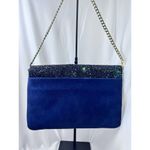 Ann Taylor Bella Glitter Navy Clutch Bling NYE NWT Photo 4
