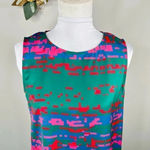 CO + CO by Coco Rocha Cornelia Top Green Pink Red Sleeveless Top Size 6 Photo 2