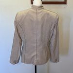 Dress Barn tan faux suede stitched blazer jacket Photo 4