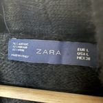 ZARA  Cardigan Sweater Mohair Wool Black Dark Academia Business Casual Jacket Lg Photo 2
