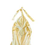 Reformation  Maddison 100% Silk Midi Dress Halter Yellow Zest Satin Size 0 NWT Photo 11