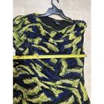 Etcetera  Women’s 12 Yellow And Blue Floral Sleeveless Blouse Ruffle Photo 10