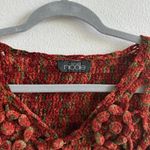 Nicole Floral Crochet Cropped Sweater Cardigan Red Photo 2