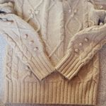 Cupcakes & Cashmere Tan Cable Knit Turtleneck Sweater Size S Photo 5