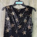 Tommy Hilfiger  Size 6 Black & Gold Sequin Gold Star Sleeveless Lined Mini Dress Photo 5