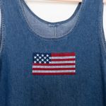 Vintage Womens Denim Maxi Dress Size XL USA Sleeveless 90s Americana Patriotic Blue Photo 3
