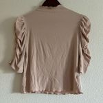 BB Dakota / Steve Madden Tan Ribbed Ruffle Sleeve Crop Top Size Small Photo 2