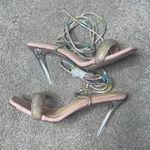 Chase and Chloe Pink Gia Rhinestone Strappy Open Toe Stiletto High Heel Size 9 NEW Photo 0