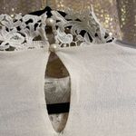 Adiva Ivory Crochet White Lace Mesh Sleeve Long Sleeve Sweater/Top, XL Photo 5