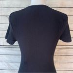 Free People Intimately  Black Ribbed Short Sleeve Top Size M/L Photo 4