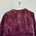 Rachel Roy sz S cropped Y2k style Burgundy faux Fur Coat Purple Photo 5