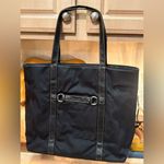 Kate Spade  Black Canvas Tote with Leather Trim Photo 0