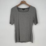 Premise Gray Square Neck Short Sleeve Top Blouse Casual Everyday Basic Size M Photo 1