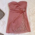 Pretty Little Thing PLT Strapless Lace Detail Bandeau Mini Dress 4 - Rose Pink Photo 1
