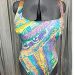 Jantzen Cazimi one piece swimsuit pastel abstract print high cut Photo 0