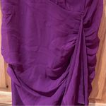 Alice + Olivia Marcia One-Shoulder Rouched Silk Coctail Dress Purple Size 6 Photo 10
