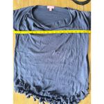 Lilly Pulitzer Navy Blue Tassel Hem Sweater XS Cotton Lightweight Knit preppy Photo 6