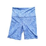 Athleta Elation 7" Biker Shorts XS Liquid Petals Periwinkle Purple Athleisure Photo 2