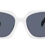 Steve Madden Grae Unisex White and Black Checkered Wayfarer Sunglasses Photo 2