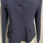 ZARA Navy Blue Tailored Wool Blend Lapel Collar Long Sleeves Luxury Blazer Sz M Photo 8