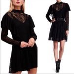 Free People ‎ Rock Candy Long Sleeve Lace Dress in Black Size Small Photo 1
