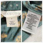 Caslon Split Neck Top in Green Yellow Mia Floral size small 100% Modal Photo 6