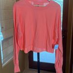 Free People NWT  Denver Crop Tee Orange Coral Pullover Long Sleeve Top Size Small Photo 5