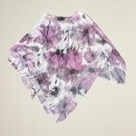Purple floral sheer poncho shawl with sequin trim, fairycore whimsigoth witch Size undefined Photo 1