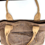 American West TrueLu Brown Leather Tote Bag Purse Denim Lined Shoulder Bag Photo 6