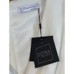 Mac Duggal Ieena for  NEW Sz 6 26655 White Long Blouson Sleeve Ruched Mini Dress Photo 5