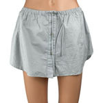 ZARA  Womens Gray Drawstring Elastic Waist Button Down Mini A-Line Skirt Size L Photo 0