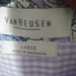 Van Heusen  L Lavender Checked Oxford Top Photo 2