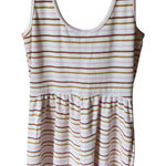 BP Striped Sleeveless Ribbed Knit Romper Cream Pink Mustard One Piece Y2K Small Photo 0