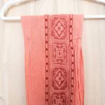 Eileen Fisher Womens Organic Cotton Embroidered Scarf OS Orange Tassel Boho Chic Photo 1