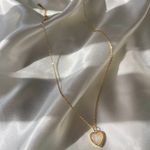 NEW 14K Gold Filled Opal Heart Pendent Necklace Photo 2