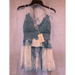 La Miel Boho Hippie Festival Crochet Lace Tie Dye‎ Tiered Top Y2K Style Medium Photo 1