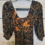 Angie  black and orange twist front maxi dress with side slit size large Photo 2