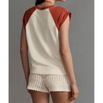 Pilcro Anthropologie Muscle Sweatshirt Size S Cream Floral Graphic Orange Photo 1