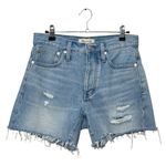 Madewell Relaxed Mid Length Denim Shorts Selton Wash Ripped High Rise Size 24 Photo 1
