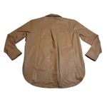 Spanx Long Sleeve Faux Leather Shirt Size Medium NEW Shacket Minimalist Classic Photo 3
