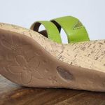 b.o.c. Green Leather Cork Sole Wedge Sandals Size 9 Green Leather Wedges Photo 10