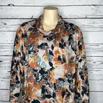 Zac and Rachel Woman NWT Size 2X Floral Leaf Print Cowl Neckline Sweater Top Photo 1