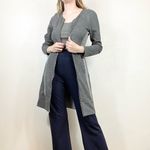 Theory Chayenne Grey Contrast Zip Front Long Sleeve Dress Photo 3