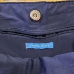 Draper James Two Strap Straw Purse with Removable Silky Navy Floral Tie Photo 7