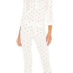 Valentine’s Day NWT PLUSH Thermal Heart PJ & Scrunchie Set in White & Red Photo 0