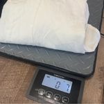 H&M Cream Ruched Puff Sleeve Linen Blend Blouse Large Cropped Cottagecore Airy Photo 6