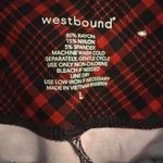 Westbound NWOT  Red and Black Plaid‎ leggings Sz L Photo 3