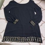 SYLK Black long sheer sleeve 3 straps open back mini dress Photo 0